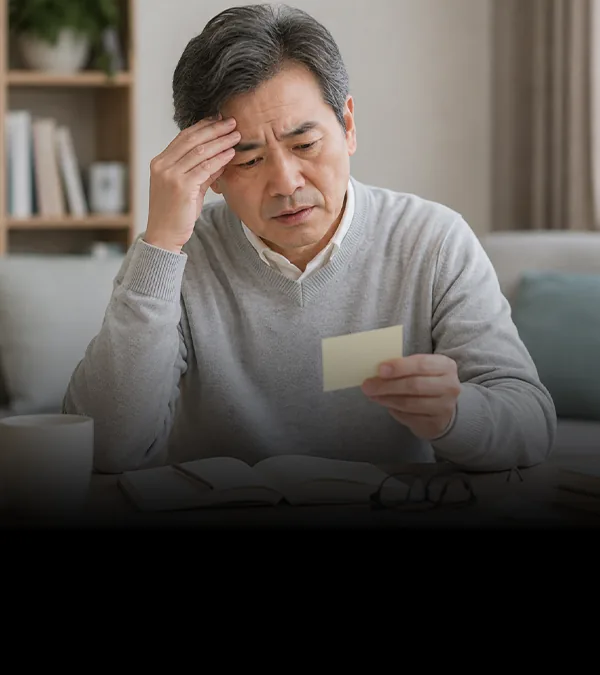 중장년 이후 깜빡임과 인지·기억력 감퇴 예방 관리 이미지